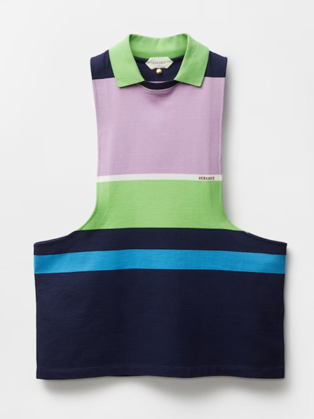 BNWT - Versace x Dario Vitale - Striped Cotton-Jersey Tank Top - Size 44/L